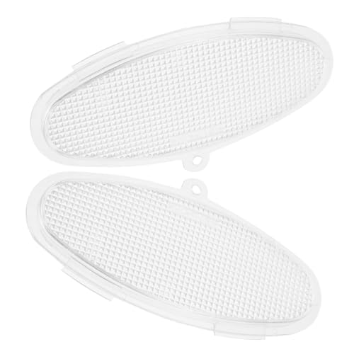 Amosfun 2pcs Sturdy Plastic Range Hood Lamp Covering Plate Oval Shape for Kitchen Hood Lighting