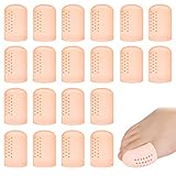 Zehenschutz 20 Stück Atmungsaktives Zehenschutz Großer Zeh Gel Zehenkappen Zehenschutz Zehenschoner, Silikon Zehenschutz Kleine Zeh für Lindert Reibungsschmerzen. Hühneraugen, Blasen(Hautfarbe)