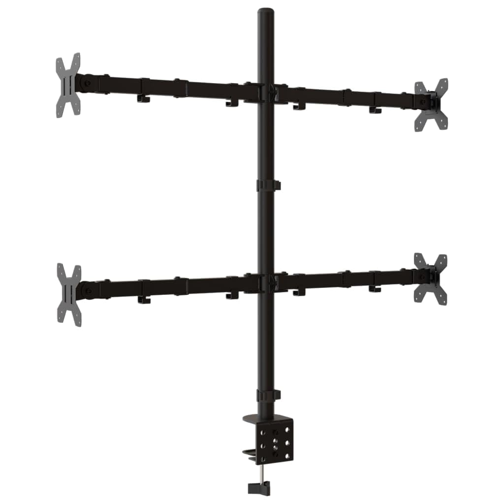 Supporto per monitor in acciaio nero VESA 75/100 mm, supporto per schermo da scrivania, organizer per monitor, altezza dello schermo per PC, laptop, stampante computer A1