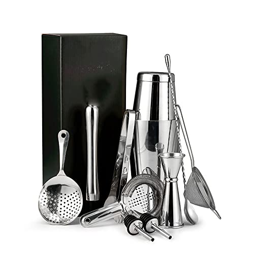 Set de cóctel 11 piezas kit bartender acero inoxidable negro miniatura 7