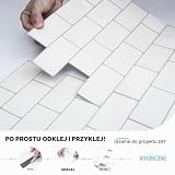 Art3d 10 arkuszy odklej i przyklej, 30,5 x 30,5 cm, panele ścienne metra 3D, mono białe z szarą fugą (A17048)