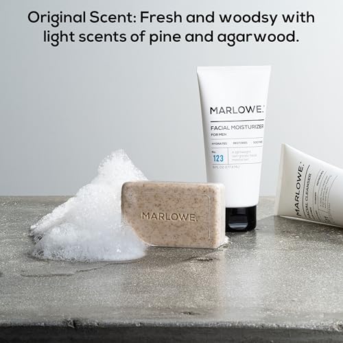 MARLOWE. No. 102 Men's Body Scrub Soap 12 Bars | Best Exfoliating Bar for Men | Made with Natural Ingredients | Green Tea Extract | Amazing Scent - Thumbnail 3
