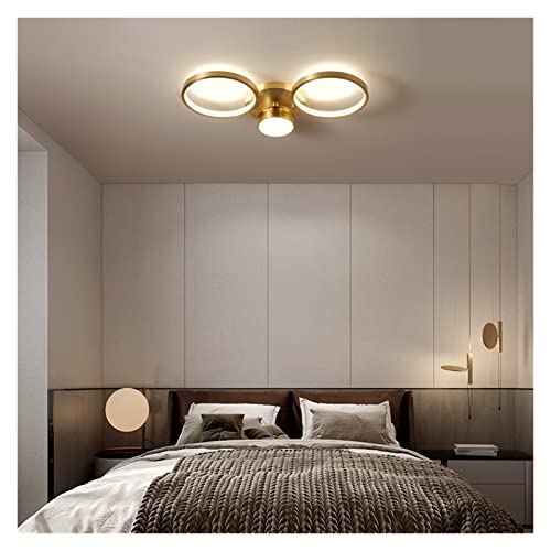 Lampe de lustre de plafond en cuivre doré et LED de prestige pour chambre