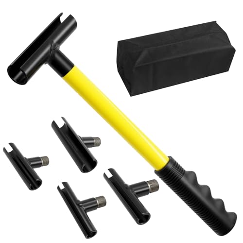 Andorm Door Hinge Gap Adjustment Tool 4 in 1 Hinge Bender Hinge Gap Adjusting Wrench Yellow Round Bar