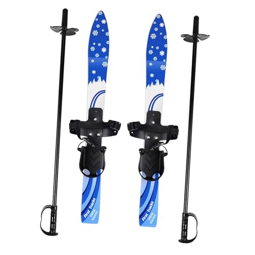 Baoblaze Snowblades Esquís Cortos con Bastones de esquí con Fijaciones Tabla de Snowboard Tabla de esquí Artículos Deportivos Tabla de esquí para niños Tabla, Azul