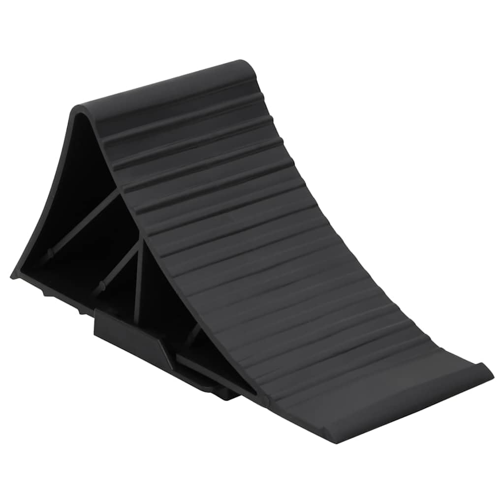Kliny do kół, 2 sztuki, tworzywo sztuczne, 25 x 10 x 11,5 cm, z uchwytem montażowym do przyczep, przyczep kempingowych, samochodów osobowych, ciężarowych, antypoślizgowych dywaników na koła