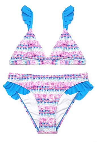 Image of SHEKINI Girls Swimwear Halter Triangle Bikini Set Ruffled Hawaii Beach Sport Two Piece Swimsuits