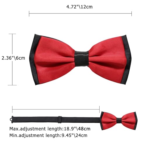 Image of LJBFNN Bow Ties for Men Pre Tied Mens Bow Tie, Adjustable Bowties Men Black and White Bow Tie for Wedding /Party /Casual