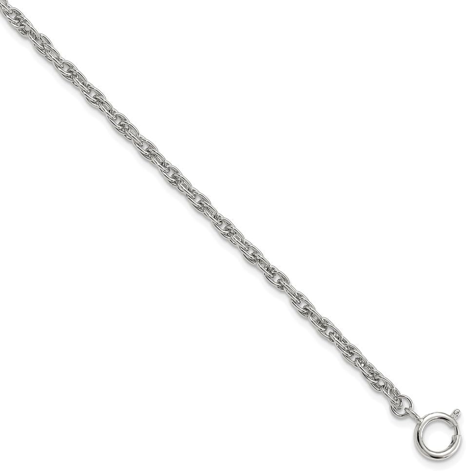 Sonia Jewels Silver-Tone Steel 4.25mm Rope Pocket Watch Chain 13.25"