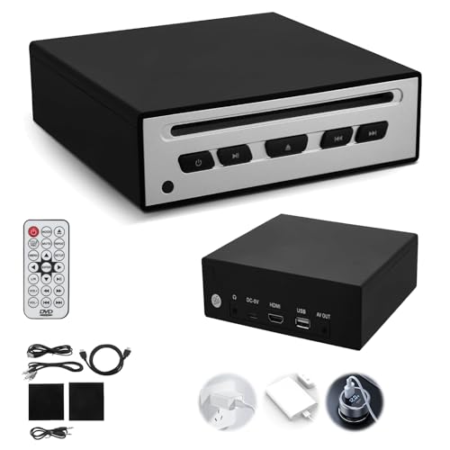 Lecteur CD pour voiture avec port USB - Lecteur CD externe portable universel pour voiture avec port AUX/HDMI/USB/Type C, Plug & Play - Compatible avec Au-to, ordinateur portable, TV, Mac, ordinateur