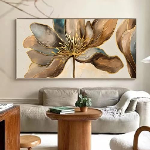 Affiches sur toile fleur beige or KEBIA habillez un grand mur vide