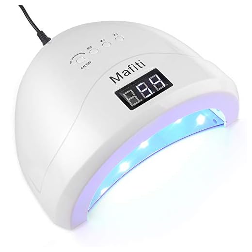 mafiti Lámpara Ultravioleta para secado de uñas. 48W. Tecnología UV LED. Ideal para uñas de gel y todo tipo de manicura. Con 4 modos de temporizador (Blanco)