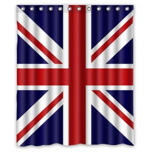 Drapeau du Royaume-Uni Union Jack Fond imperméable rideau de douche/bain : 60 x Curtain--Size 183 cm
