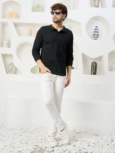 Image of Kvetoo Full Sleeve Winter Wear Woolen Collar Polo Sweater for Men