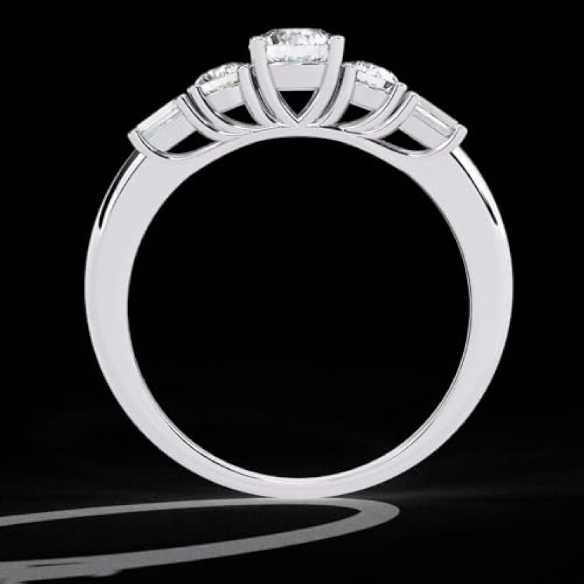 1.22 Ct Three Stone White CZ Engagement Ring
