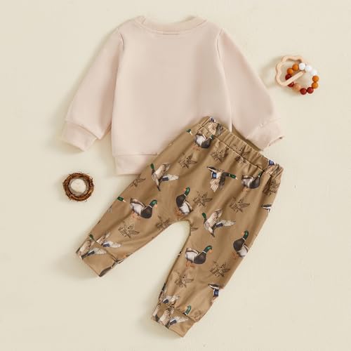Toddler Boy Boy Hunting Outfit Mallard Duck Sweatshirt Top Jogger Pants Set 2Pcs Fall Winter Duck Hunting Clothes3
