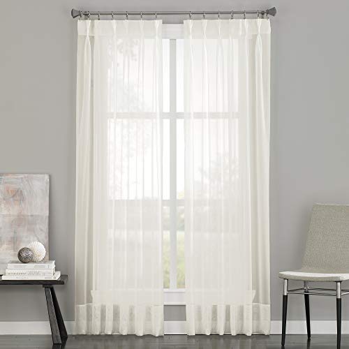 Curtainworks Soho Gasa Sheer Pinch Pleat Cortina Panel, Beige, 29 by 95'