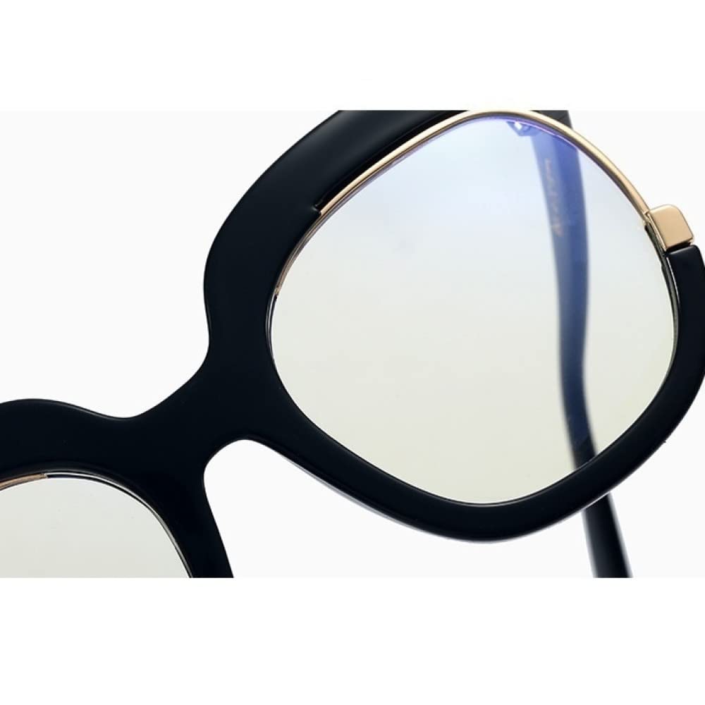 Occhiali da vista quadrati alla moda anti-luce blu per le donne Occhiali da vista vintage neri rosa Montatura per occhiali da computer femminile, nero trasparente