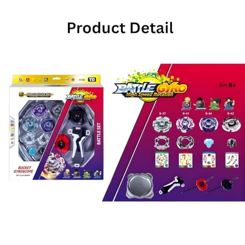 Image of Kidoyz Battle Gyro Spinning Top Battle Set for Kids | High Speed Fighting Tops with Arena & Launchers | Gyro Style Combat Gyroscope Toy | Gift for Boys & Girls Ages 8+ (Battle Gyro New)