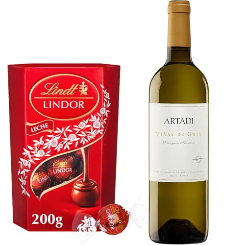 Artadi - Viñas de Gain Blanco | Estuche con Lindor 200g | Vino blanco de autor | Regalo elegante y sofisticado | Para los más exigentes