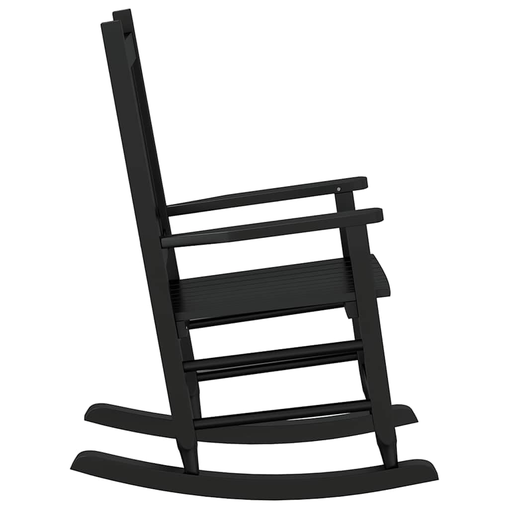 Fotel bujany dla dzieci, zestaw 2 sztuk, czarne, z litego drewna topoli, wygodne krzesła bujane do pokoju dziecięcego i ogrodu, ergonomicznie wyściełane, trwałe, łatwe do czyszczenia
