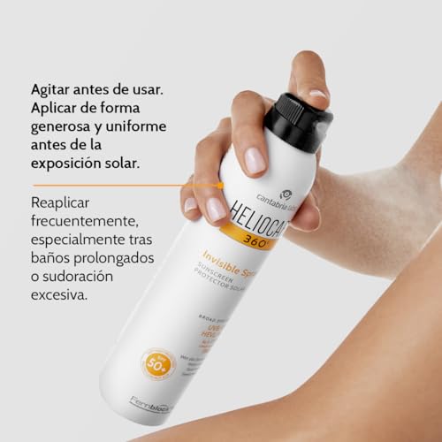 Cantabria Labs - Heliocare 360º Invisible Spray SPF 50+ - 200ml - Fotoprotección Corporal - Acabado Invisible - Resistente al Agua y Arena - Hipoalergénico - imagen 5