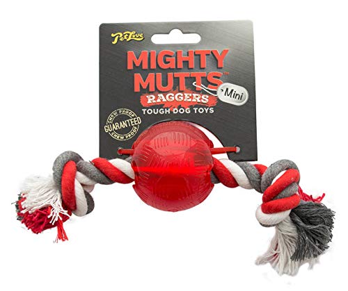 MikkiMighty Mutts Mini Ball with Rope, Dog Toy