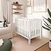 Dream On Me 3-in-1 Portable Folding Stationary Side Mini Baby Crib in White & Mattress, GreenGuard Gold & JPMA, Use as Changer & Playpen, Locking Wheels, 3 Mattress Heights, Extra Firm Mattress