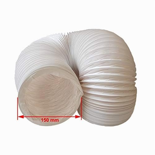 Daniplus Tuyau d'évacuation d'air en PVC flexible, diamètre : 150 mm, longueur : 5 m, pour climatisation, sèche-linge, hotte