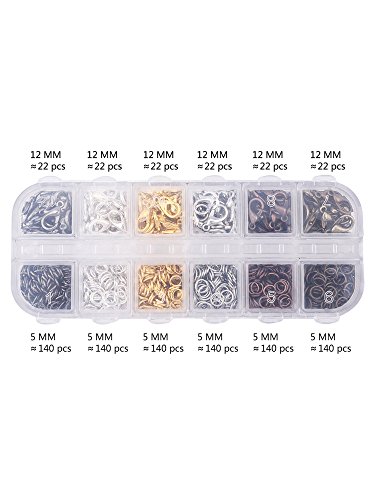 Mudder 6 Colors Lobster Claw Clasps And 6 Colors Open Jump Rings For Jewelry Making (12 Mm, 5 Mm) #TOP1