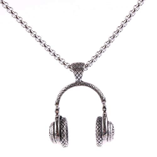 Preisvergleich Produktbild FyaWTM Halskette Choker Edelstahl Kopfhörer Anhänger Halskette Hip Hop Choker
