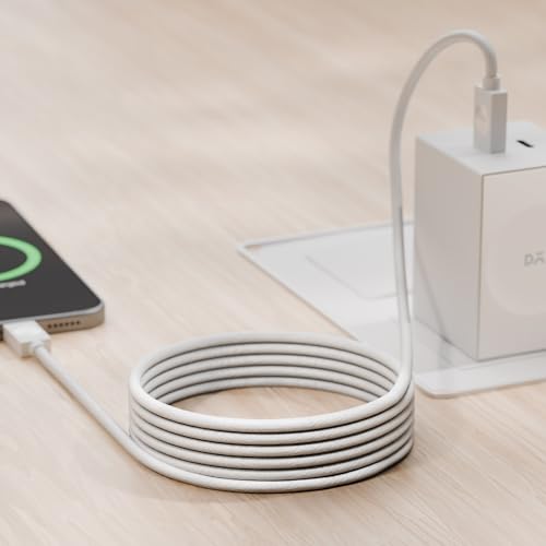 Image of DailyObjects POP 100W Kevlar Core Magnetic Charging Cable | USB Type-C| Fast Charging, 480Mbps Data Transfer | Compatible with Android & iOS Smartphones, Earphones, Tablet /Ipads, Macbook - White