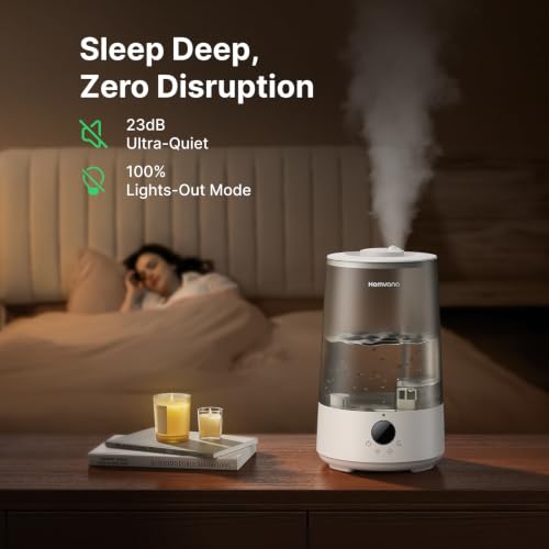 Homvana Top-Fill Cool Mist Humidifiers for Bedroom, Large Room(3.6L,Grey) - Image 3