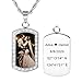MeMeDIY Collier Personnalisé pour Les Hommes et Les Femmes Gravure sur Mesure Couleur Photo Noir et Blanc/Texte/Nom/Date Rhinestone Dog tag pour Chien CZ Acier Inoxydable Pendentif Médaillon Rond
