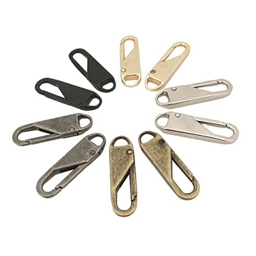 TEMPNAP 10 Piezas Etiqueta con tirador de cremallera mosquetón Kit de fijación con cremallera tapones zipper bolsas zip mochila picsil etiquetas colgantes cabeza de reemplazo de cremallera