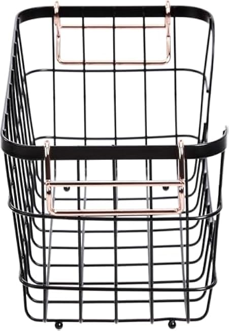 Kitchen Shelves Basics Stackable Metal Storage Shelves Storage Basket Set For Kitchen and Bathroom