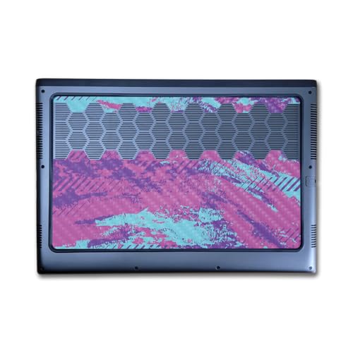 Image of Carbon Fiber Laptop Skin Compatible with Alienware M16 R2 (2024) - Grunge Purple - Premium 3M Vinyl Protective Wrap Decal Cover - Easy to Apply | Crafted in The USA by MightySkins