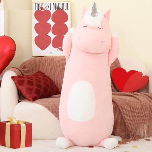 Morismos W213_26_130 Giant Unicorn Body Pillow 4Ft, 51.2In Long Plush Unicorn Stuffed Animal Body Pillow thumb #5