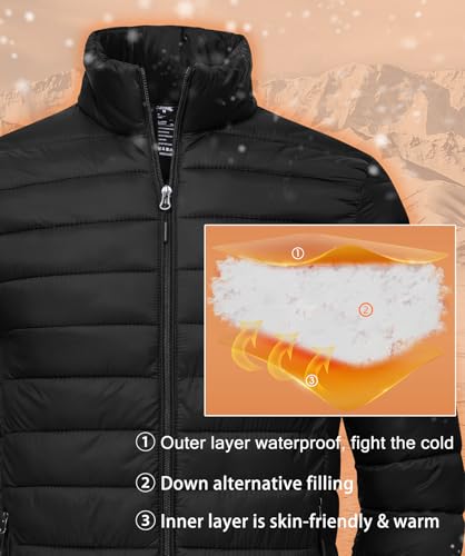SPOSULEI Men Puffer Down Jacket Packable Lightweight Winter Jackets Coats Outdoor Waterproof Insulated Jackets4