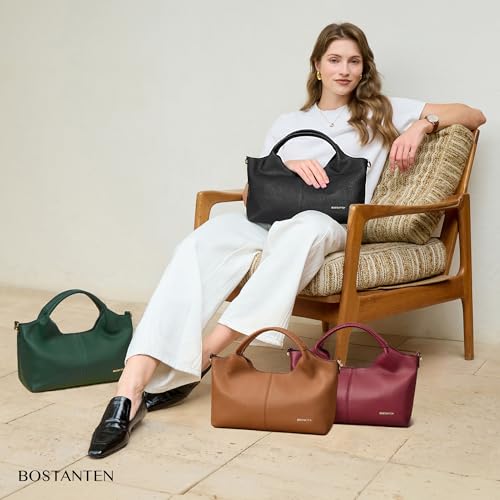 Image of BOSTANTEN Genuine Leather Purses for Women Designer Handbags Crossbody Shoulder Bags Top Handle Satchel with Adjustable Strap