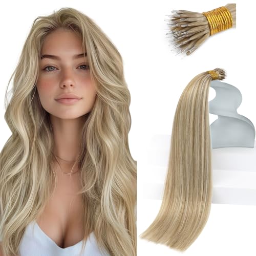 Sunny Hair Golden Blonde Nano Bead Hair Extensions Human Hair
