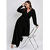 WDIRARA-Womens-Button-Front-Long-Sleeve-Belted-Collar-Jumpsuit-Pants-with-Pocket WDIRARA Women's Button Front Long Sleeve Belted Collar Jumpsuit Pants with Pocket Plus Black 2XL