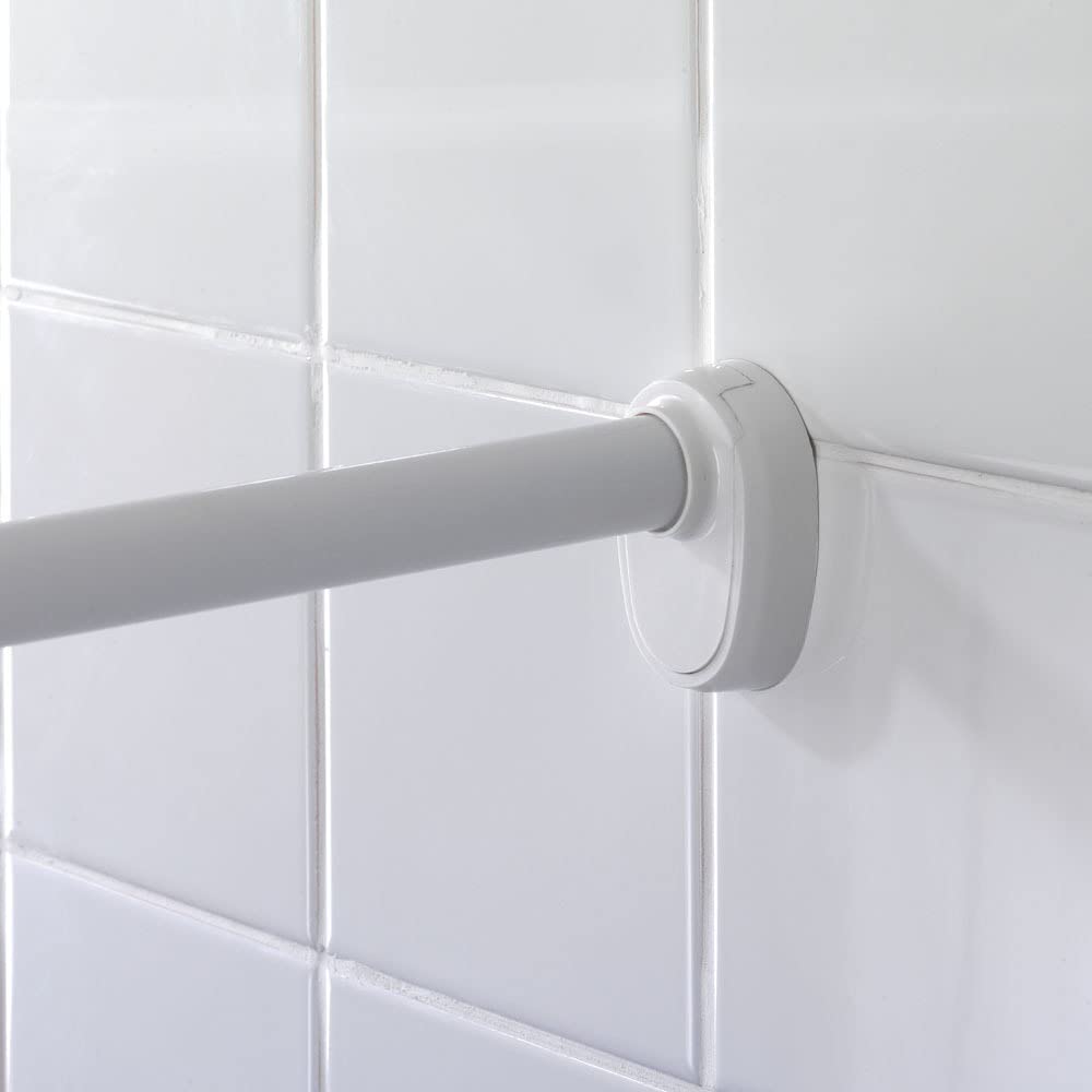 WENKO Bastone tenda doccia curvo chrome - variabile, Alluminio, 2.5 x 2.5 cm, Cromo