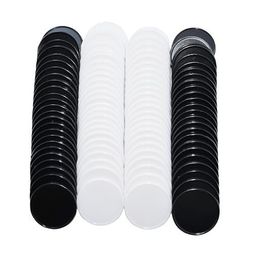 SmartDealsPro 100 Stück 25 mm/2,5 cm blickdichtem Kunststoff lernen Zählen Marken Poker Chips mit Aufbewahrungsbox, 2 colors--Black&White