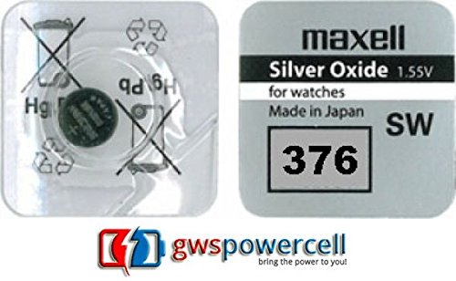 GWS-POWERCELLu00ae MAXELL KNOPFZELLEN UHRENZELLEN UHREN BATTERIEN REIHE TYP (376, 1x)