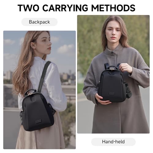 Image of Mini Backpack Purse for Women Anti-theft bag for Ladies Waterproof Convertible Travel Shoulder Bag Lightweight (Black)