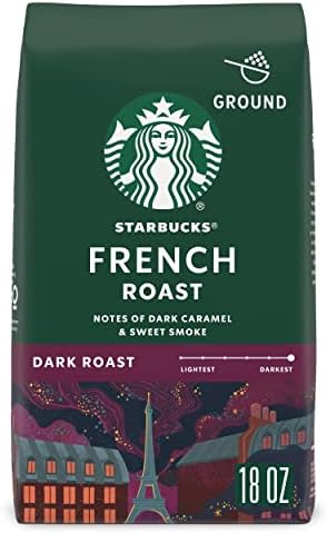 Starbucks French Roast Dark Roast Ground Coffee, 18 Ounce (Pack of 1)