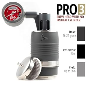 Flair UPDATED PRO 3 (Black) - All manual lever espresso maker with a stainless steel brew head, pressure gauge, and a shot mirror Flair UPDATED PRO 3 Black All manual lever espresso maker with a stainless steel brew head pressure gauge and a shot mirror