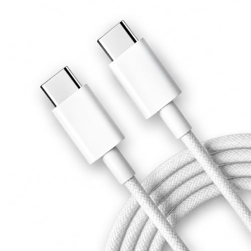 Image of Type C to C USB Cable 1m 65W Rapid Fast Charging 15A Universal Type C Charger Cord for Smartphones & Tablets | White Durable Charging Cable