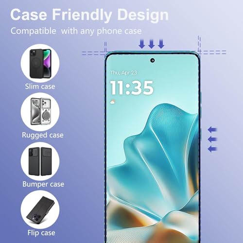 Image of Screen Protector for Motorola Edge 60 Fusion (1 Pack) | HD Clear Hydrogel TPU Film | Full Coverage Screen Guard | Fingerprint Unlock Support | Self-Healing | Anti-Scratch | Bubble-Free | Case Friendly